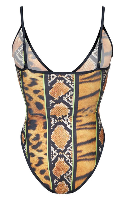 5XL One Piece Swimsuit Sexy Leopard Snakeskin Print Zipper plus Size Swimwear Women Bodysuit Bathing Suit Swim Wear Bikini
