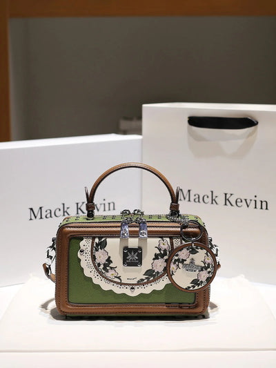 Women Luxury and Delicate Flower Printing Handheld Square Bag 2024 Summer New Fashion and Popular Shoulder Crossbody Bag