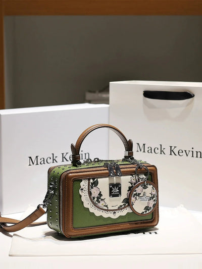 Women Luxury and Delicate Flower Printing Handheld Square Bag 2024 Summer New Fashion and Popular Shoulder Crossbody Bag